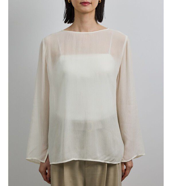 ROPE「【洗える・前後2WAY】楊柳プルオーバー シアーブラウス【WEB・一部店舗限定】」|シャツ・ブラウス|