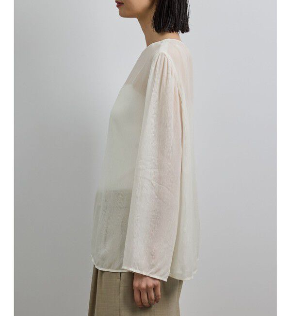 ROPE「【洗える・前後2WAY】楊柳プルオーバー シアーブラウス【WEB・一部店舗限定】」|シャツ・ブラウス|