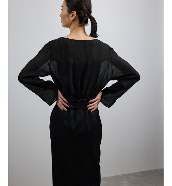 ROPE「【洗える・前後2WAY】楊柳プルオーバー シアーブラウス【WEB・一部店舗限定】」|シャツ・ブラウス|