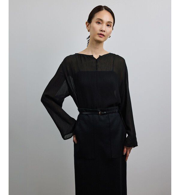 ROPE「【洗える・前後2WAY】楊柳プルオーバー シアーブラウス【WEB・一部店舗限定】」|シャツ・ブラウス|