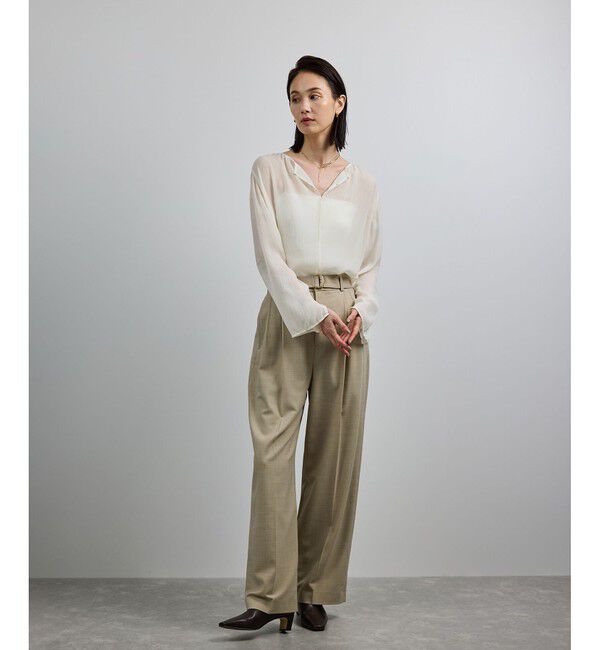 ROPE「【洗える・前後2WAY】楊柳プルオーバー シアーブラウス【WEB・一部店舗限定】」|シャツ・ブラウス|