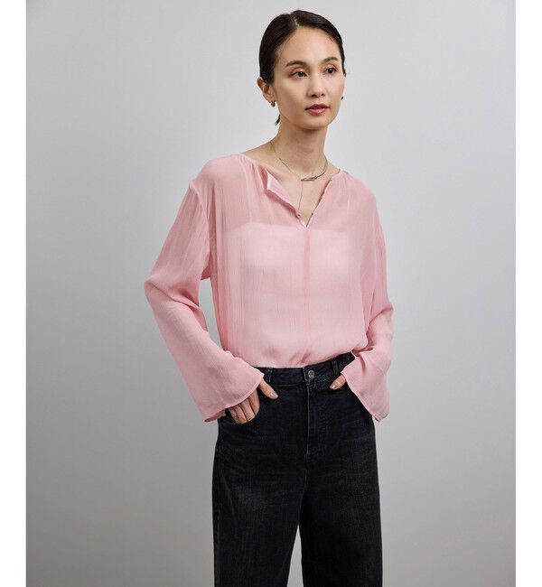 ROPE「【洗える・前後2WAY】楊柳プルオーバー シアーブラウス【WEB・一部店舗限定】」|シャツ・ブラウス|