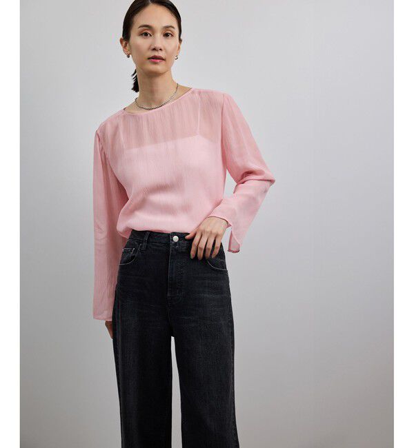 ROPE「【洗える・前後2WAY】楊柳プルオーバー シアーブラウス【WEB・一部店舗限定】」|シャツ・ブラウス|