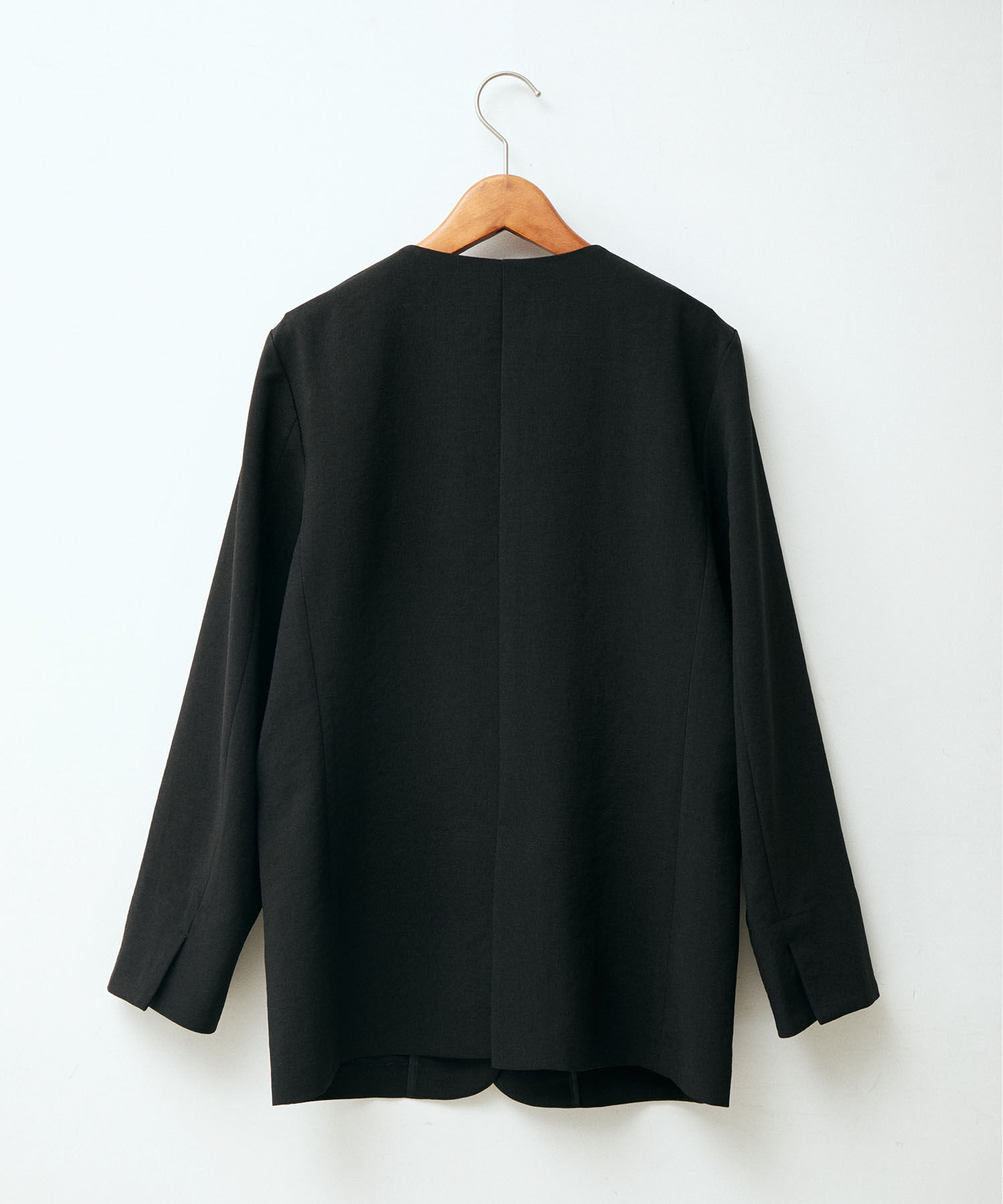 VIS「【洗える・接触冷感】美easyノーカラーVネックジャケット【セットアップ対応】」|ノーカラージャケット|