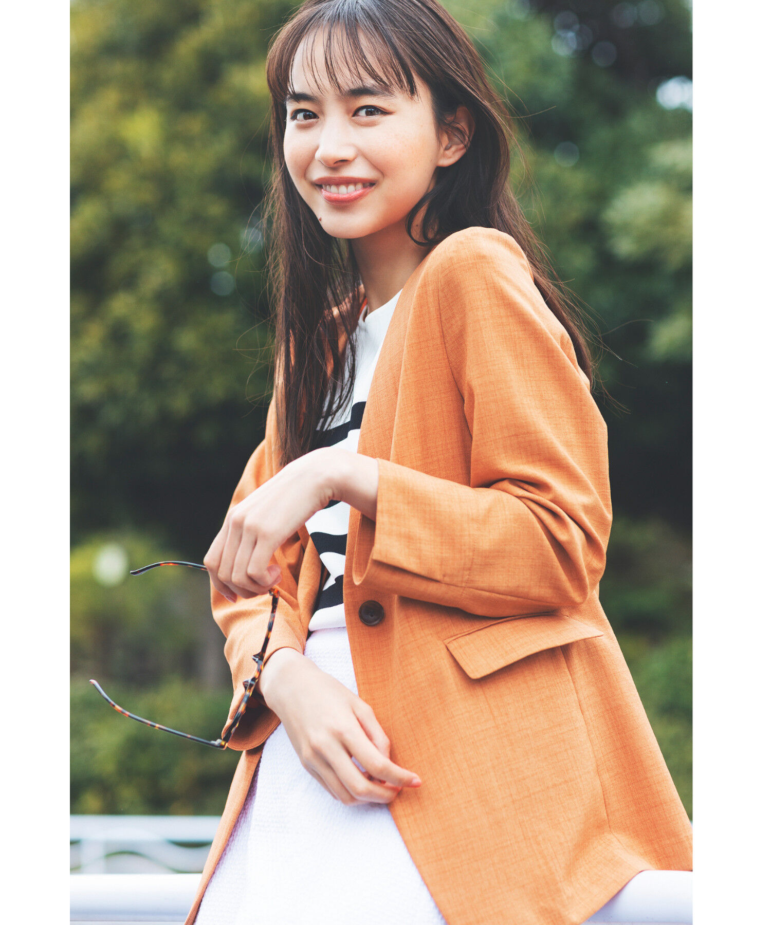 VIS「【洗える・接触冷感】美easyノーカラーVネックジャケット【セットアップ対応】」|ノーカラージャケット|