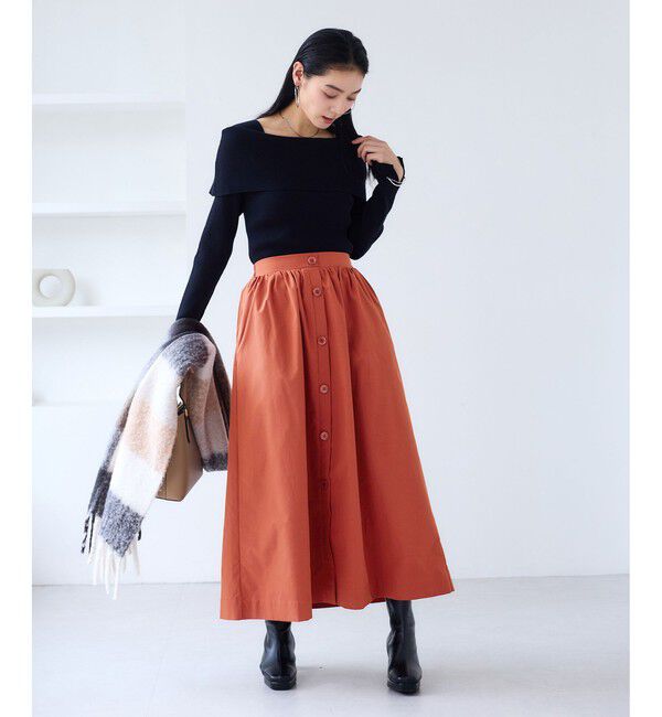 VIS「【WEB限定】フロントボタンフレアスカート」|スカート|