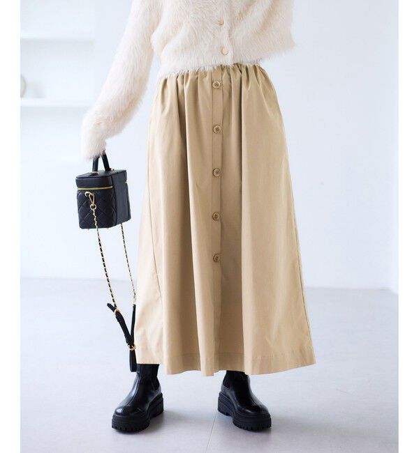 VIS「【WEB限定】フロントボタンフレアスカート」|スカート|