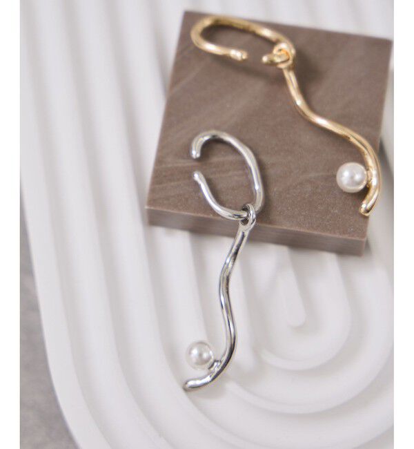 VIS「2WAYスウィングラインパールイヤーカフ」|イヤリング|シルバー(93)