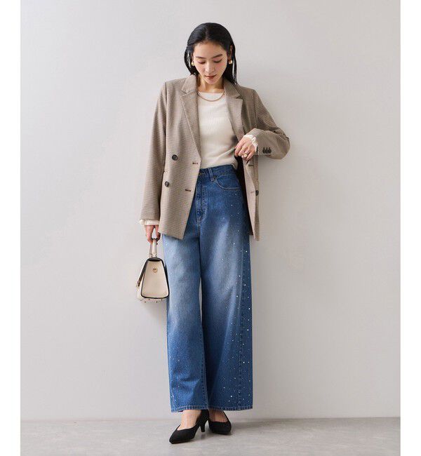 VIS「袖口レース編みニットプルオーバー」|ニット・セーター|