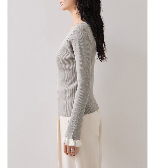 VIS「袖口レース編みニットプルオーバー」|ニット・セーター|