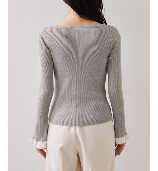 VIS「袖口レース編みニットプルオーバー」|ニット・セーター|