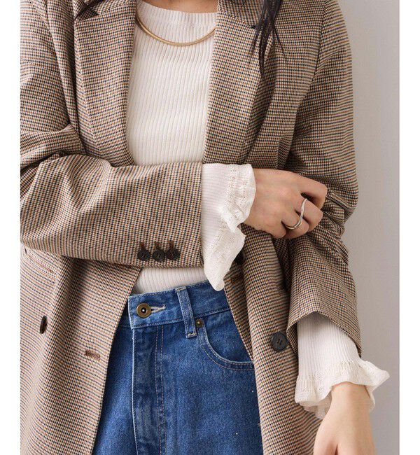 VIS「袖口レース編みニットプルオーバー」|ニット・セーター|