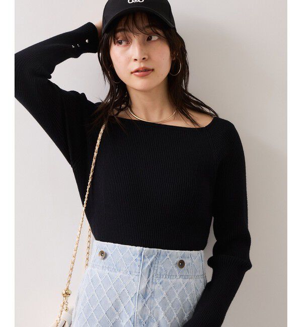 VIS「【美得】スクエアネックニットプルオーバー」|ニット・セーター|