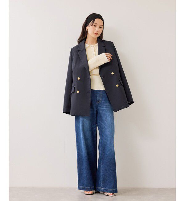 VIS「ダブルカラーポロニットトップス」|ニット・セーター|