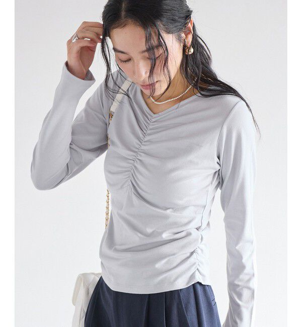 VIS「シャーリングギャザーカットソー」|Tシャツ・カットソー|