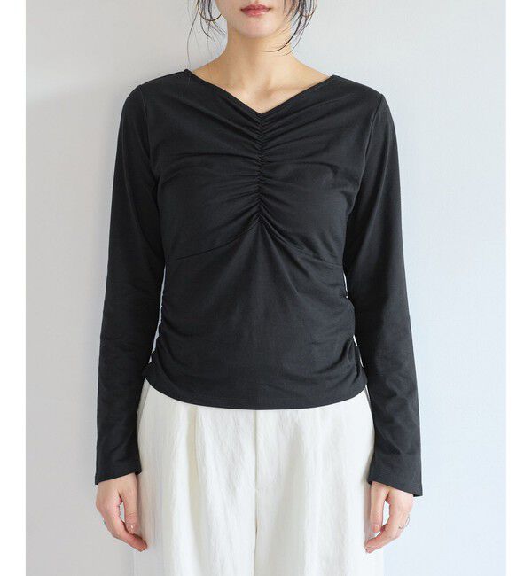 VIS「シャーリングギャザーカットソー」|Tシャツ・カットソー|