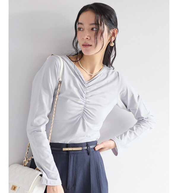 VIS「シャーリングギャザーカットソー」|Tシャツ・カットソー|