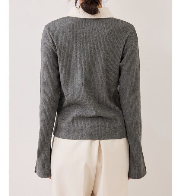 VIS「バイカラーポロ襟カットソー/イージーケア」|Tシャツ・カットソー|