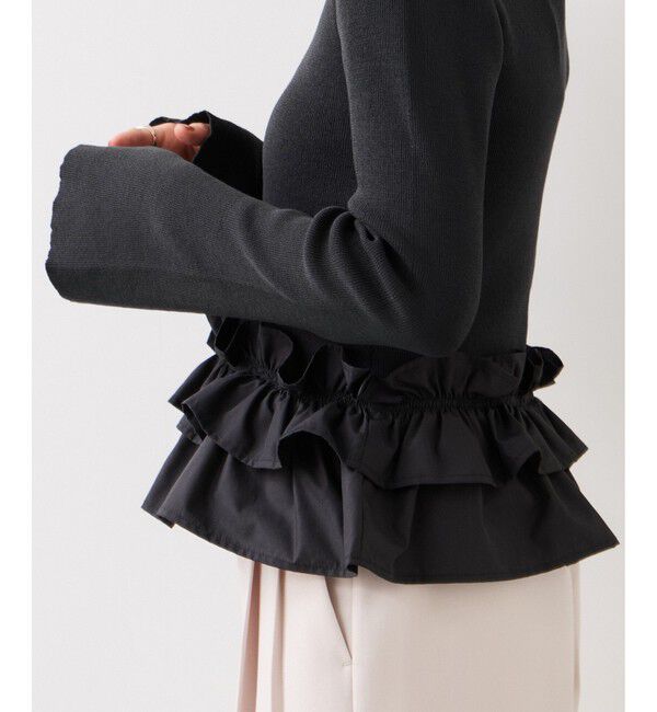 VIS「裾フリルティアードドッキングニット」|ニット・セーター|