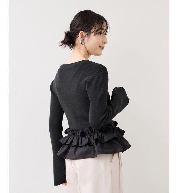 VIS「裾フリルティアードドッキングニット」|ニット・セーター|