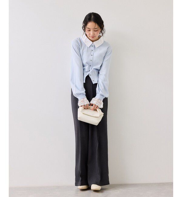 VIS「レースカフスドッキングニットカーディガン」|カーディガン|