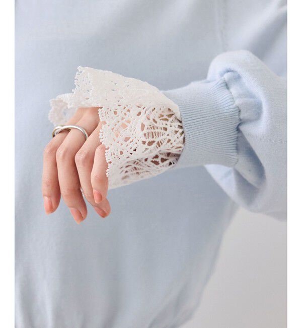 VIS「レースカフスドッキングニットカーディガン」|カーディガン|