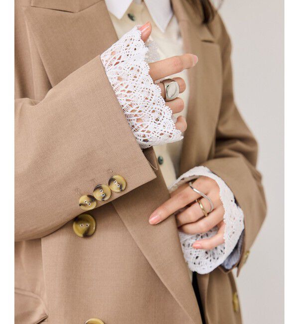 VIS「レースカフスドッキングニットカーディガン」|カーディガン|