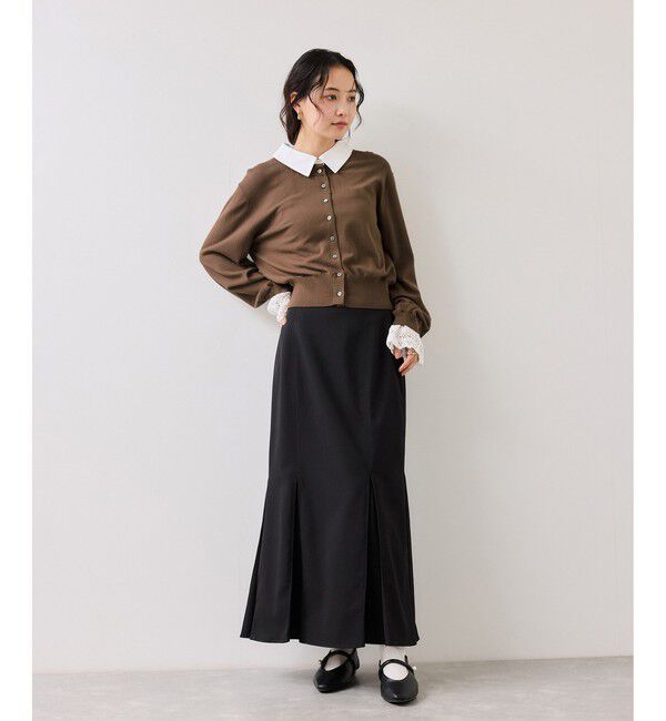 VIS「レースカフスドッキングニットカーディガン」|カーディガン|