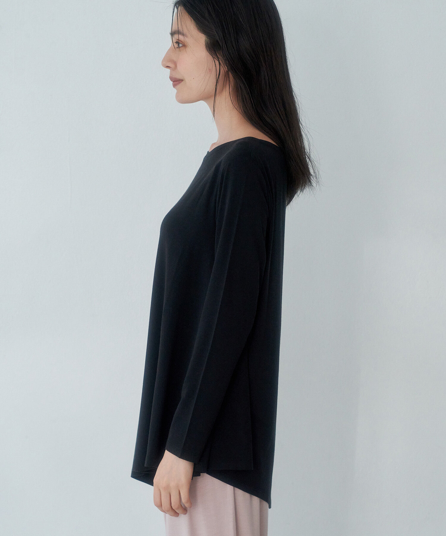 Rope&rsquo;Picnic「【セットアップ対応】ソフトリッチ天竺アシメヘムフレアトップス」|Tシャツ・カットソー|