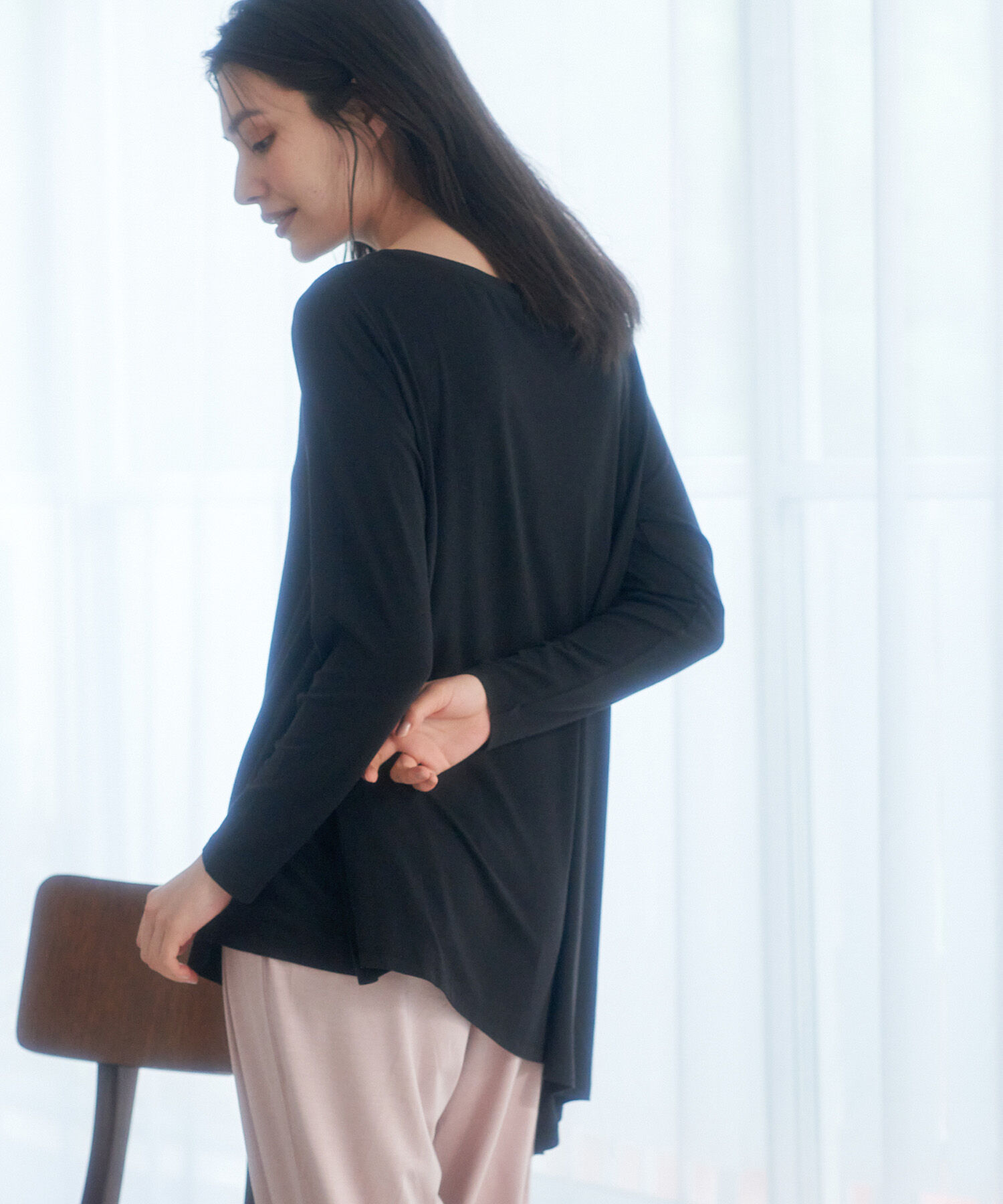 Rope&rsquo;Picnic「【セットアップ対応】ソフトリッチ天竺アシメヘムフレアトップス」|Tシャツ・カットソー|