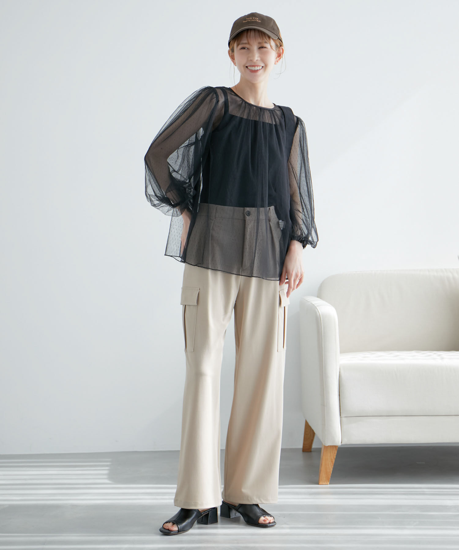 Rope&rsquo;Picnic「ドットシアーチュールトップス」|シャツ・ブラウス|