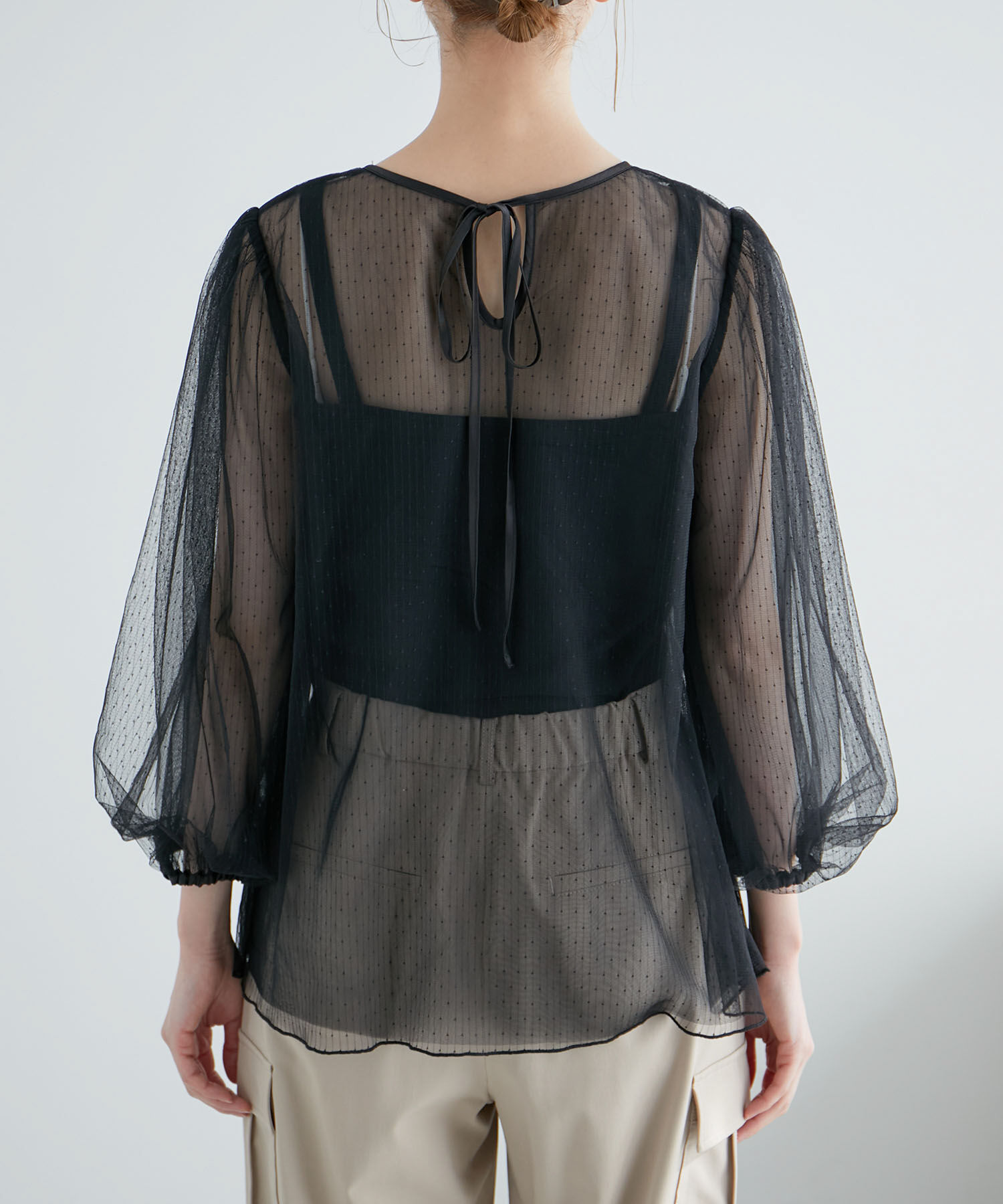Rope&rsquo;Picnic「ドットシアーチュールトップス」|シャツ・ブラウス|