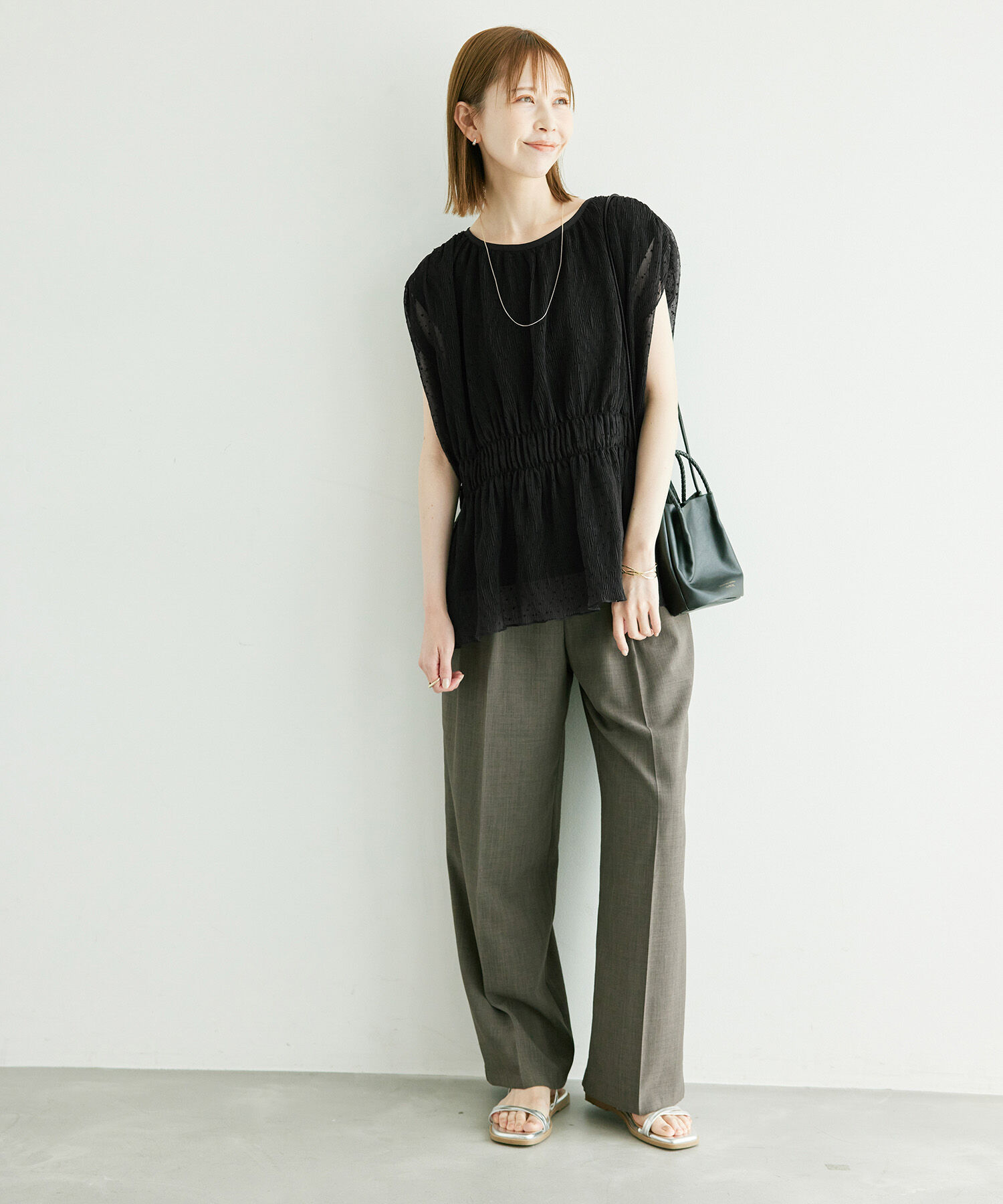 Rope&rsquo;Picnic「シャーリングドットブラウス」|シャツ・ブラウス|