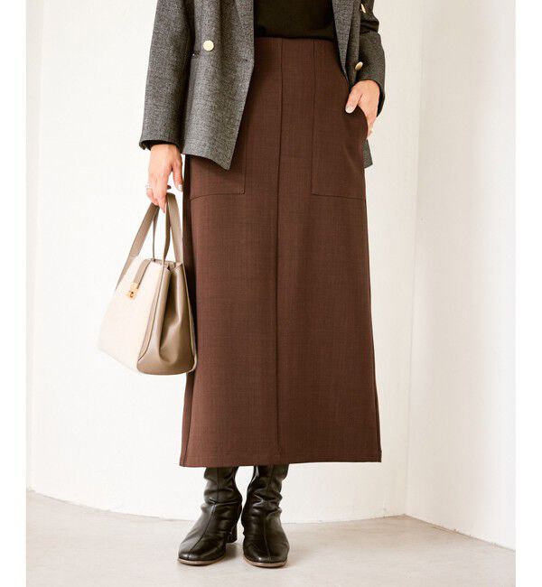 Rope&rsquo;Picnic「フロントポケットアイラインスカート」|スカート|ブラウン(20)