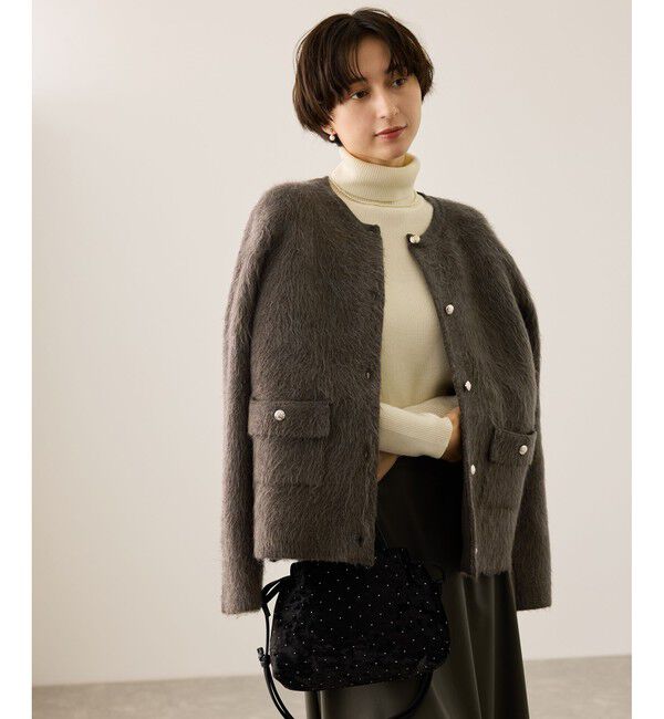 Rope&rsquo;Picnic「ダブルフェイス襟取り外し起毛カーディガン」|カーディガン|