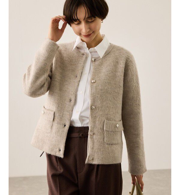 Rope&rsquo;Picnic「ダブルフェイス襟取り外し起毛カーディガン」|カーディガン|