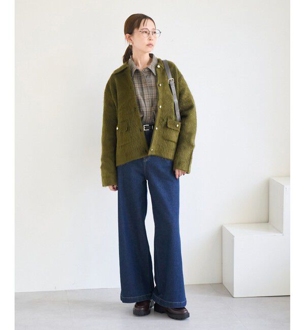 Rope&rsquo;Picnic「ダブルフェイス襟取り外し起毛カーディガン」|カーディガン|