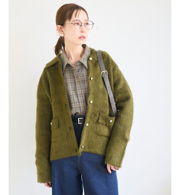 Rope&rsquo;Picnic「ダブルフェイス襟取り外し起毛カーディガン」|カーディガン|