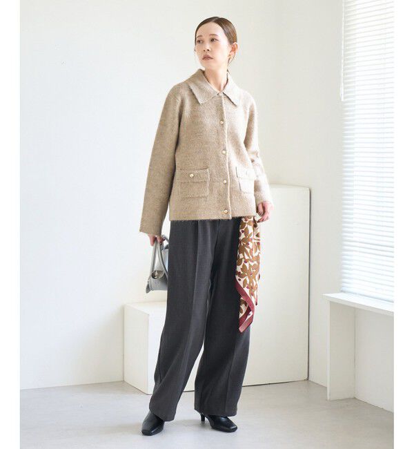 Rope&rsquo;Picnic「ダブルフェイス襟取り外し起毛カーディガン」|カーディガン|