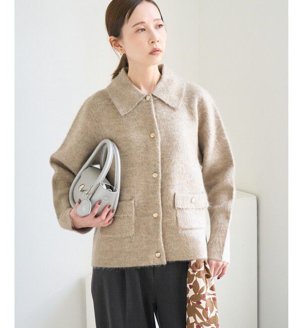 Rope&rsquo;Picnic「ダブルフェイス襟取り外し起毛カーディガン」|カーディガン|