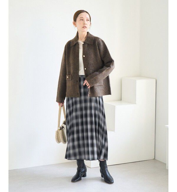 Rope&rsquo;Picnic「ダブルフェイス襟取り外し起毛カーディガン」|カーディガン|