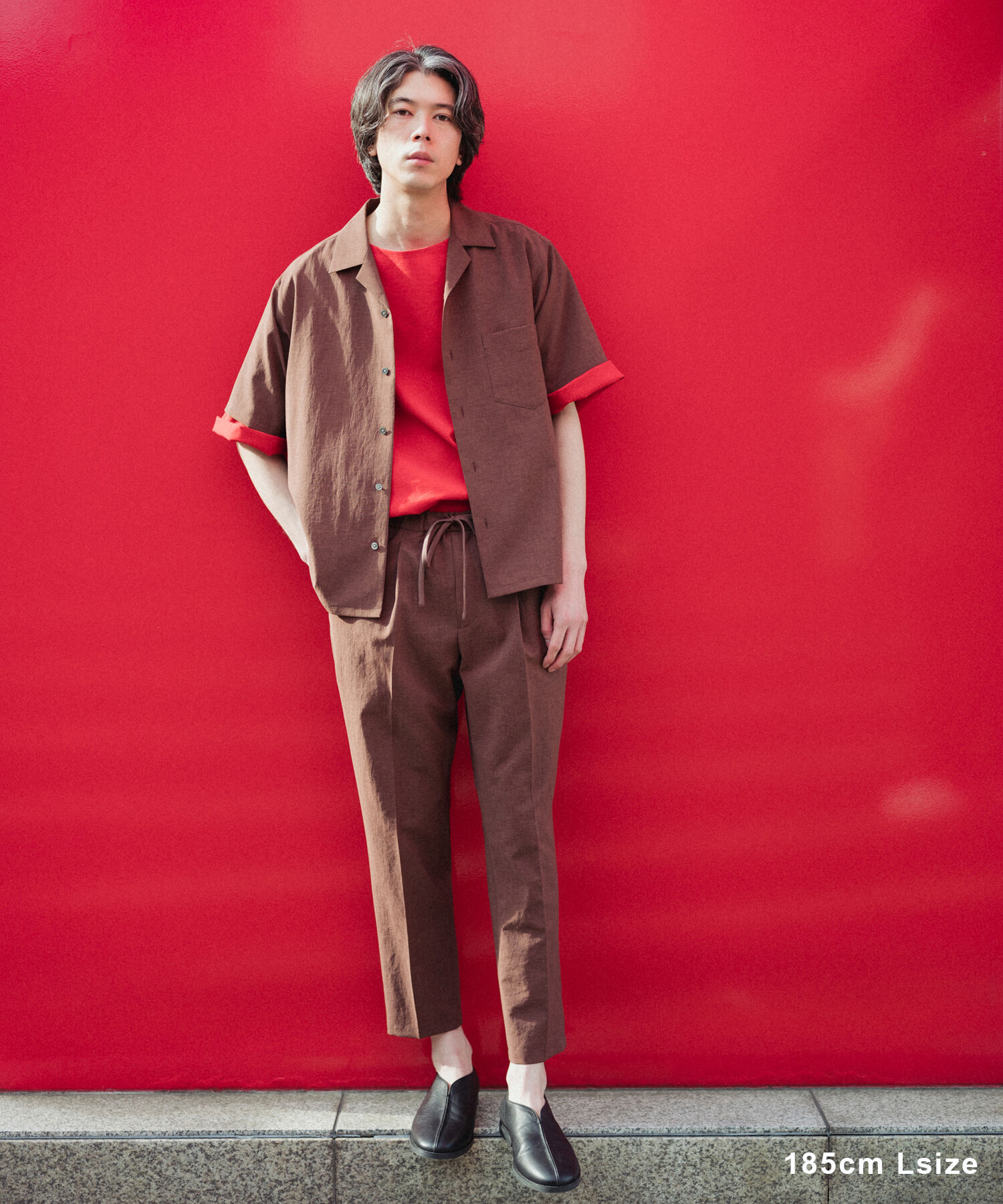 ADAM ET ROPE'「2点セット【RIRANCHA / リランチェ】セットアップ / オープンカラーシャツ&イージーパンツ / イージーケア 」|スーツ|