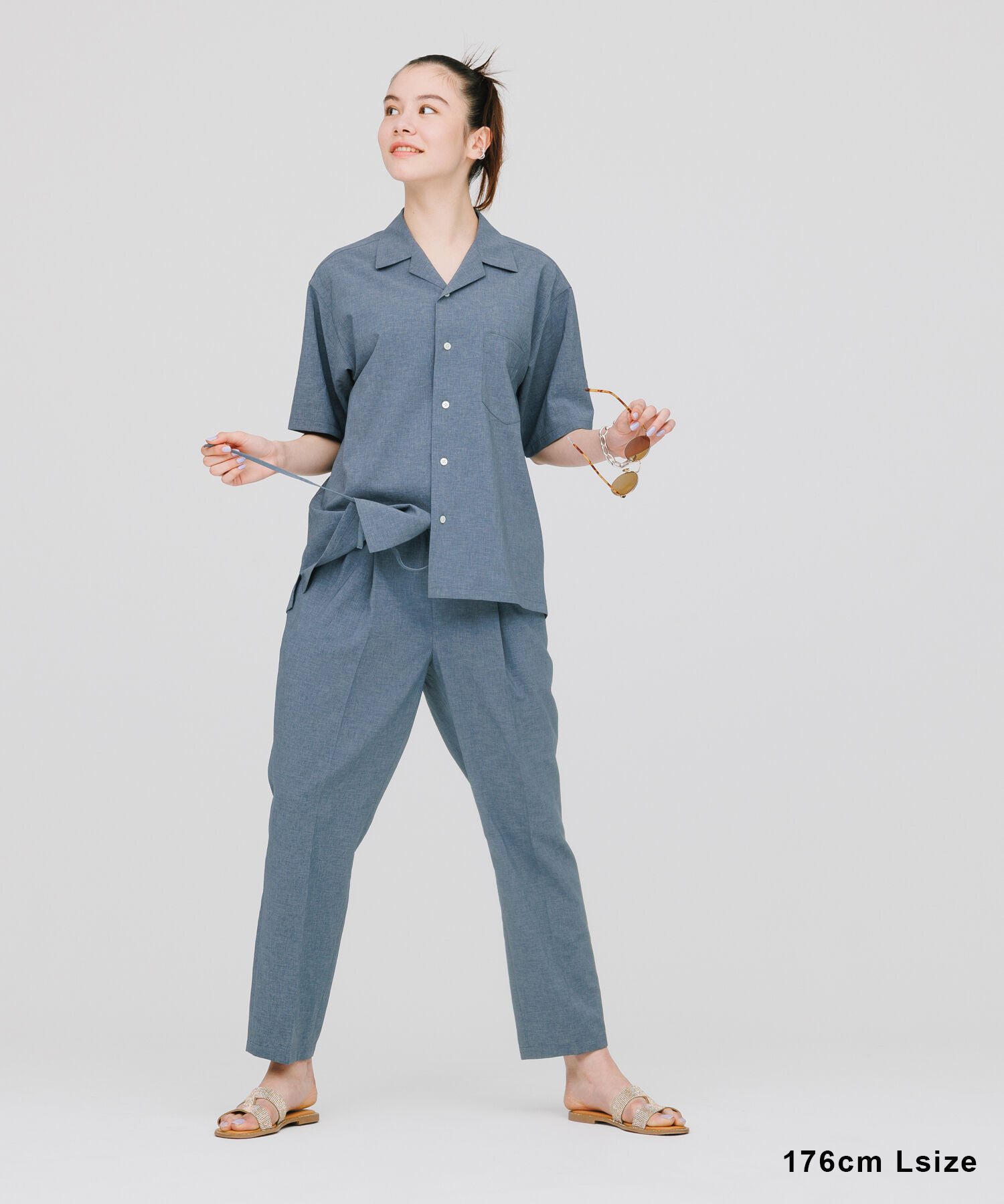 ADAM ET ROPE'「2点セット【RIRANCHA / リランチェ】セットアップ / オープンカラーシャツ&イージーパンツ / イージーケア 」|スーツ|