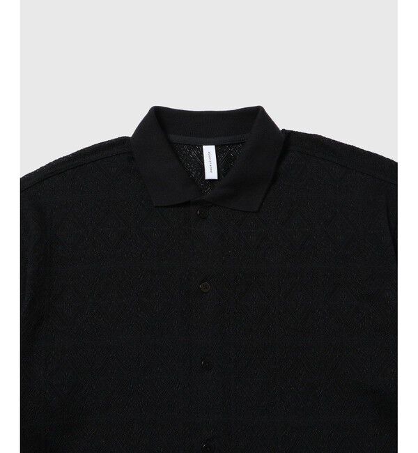 ADAM ET ROPE'「メッシュジャガード ボックスシルエット ニットポロ / ロングシーズン着用可能」|ポロシャツ|