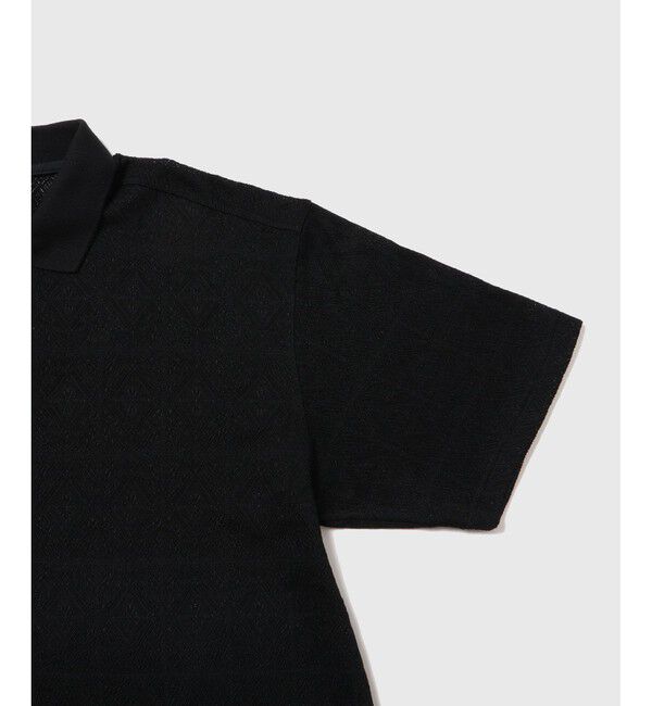 ADAM ET ROPE'「メッシュジャガード ボックスシルエット ニットポロ / ロングシーズン着用可能」|ポロシャツ|