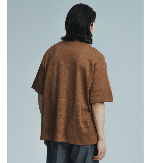 ADAM ET ROPE'「メッシュジャガード ボックスシルエット ニットポロ / ロングシーズン着用可能」|ポロシャツ|