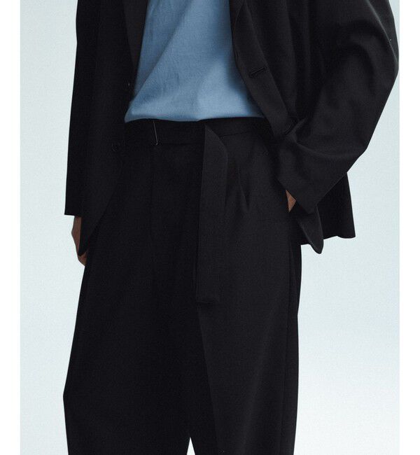 ADAM ET ROPE'「サマーウーステッド ベルテッド ワイド イージーパンツ/ セットアップ可能」|スラックス|