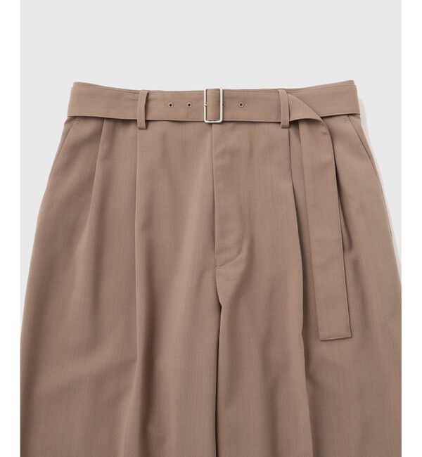 ADAM ET ROPE'「サマーウーステッド ベルテッド ワイド イージーパンツ/ セットアップ可能」|スラックス|