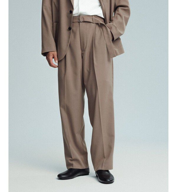 ADAM ET ROPE'「サマーウーステッド ベルテッド ワイド イージーパンツ/ セットアップ可能」|スラックス|