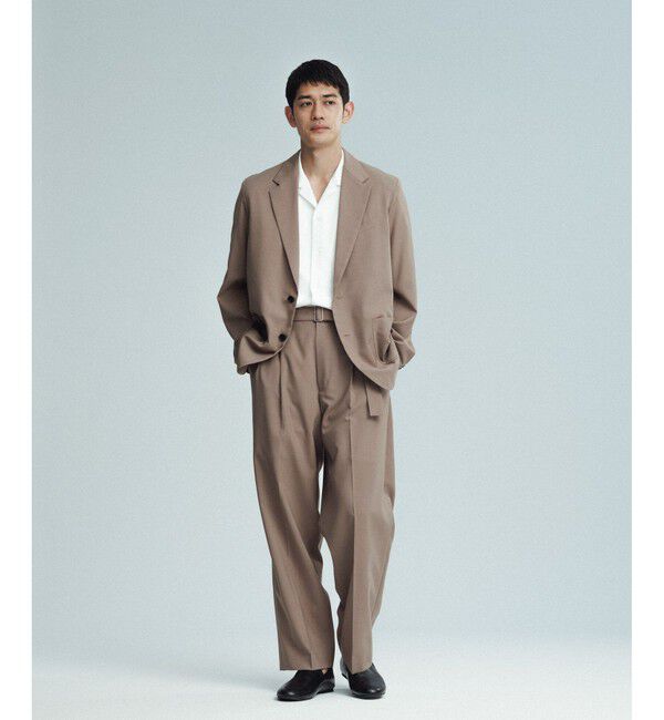 ADAM ET ROPE'「サマーウーステッド ベルテッド ワイド イージーパンツ/ セットアップ可能」|スラックス|